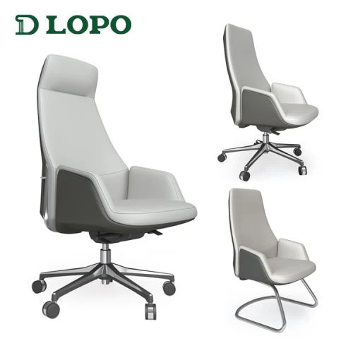 Krzesło biurowe ze skóry kremowej